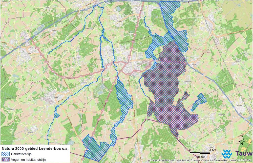 Figuur 6.1 BegrenzingNatura 2000-gebied Leenderbos, Groote Heide & De Plateaux.
