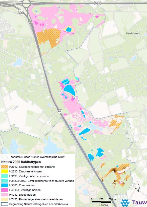 7.2 Deelgebied A Groote Heide Noord In het deelgebied Groote Heide Noord ondervinden de volgende habitattypen effecten: H2310 (inclusief de zoekgebieden ZGH2310), H3160, H4010A (inclusief ZGH4010A)