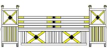 Hindernissen Hout - Standaard 13014 1x Hek 60 x 300 cm 3x Springboom Ø10cm lengte 3.0mtr.