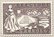 Verhaeren 967 968 - Textieltentoonstelling te Brussel Uitgiftedatum: 11/05/1955 INFO: Tweede Internationale