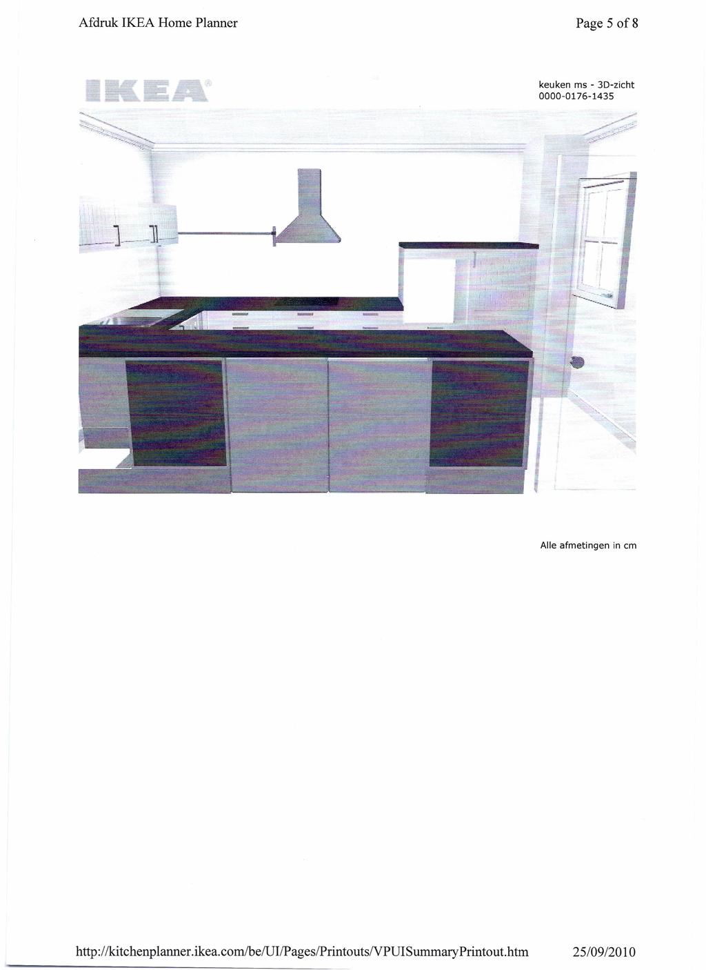 Afdruk lkea Home Planner Page 5 of8 keuken ms - 30-zicht 0000-0176-1435 Alle afmetingen