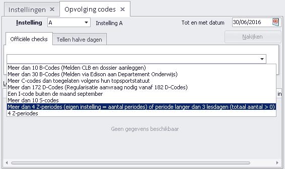 Opvolging afwezigheidscodes 1.8.3.