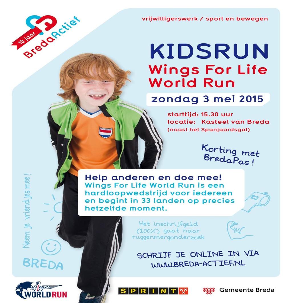 Nieuws van Breda Actief: hardloopmaand & Kidsrun! Wil jij ook onderdeel zijn van een ontzettend coole hardloopwedstrijd die in 33 landen tegelijkertijd van start gaat? Dat kan!