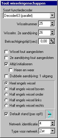 2015 PaHaSOFT Koploper 8.7 Pagina 177 van 417 Onderhouden baanontwerp: eigenschappen van wissels Eerst moet je de optie activeren in de toolbar (zie: baanontwerp»page 162).