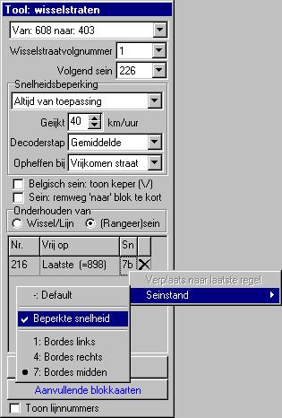 2015 PaHaSOFT Koploper 8.7 Pagina 369 van 417 en een voorbeeld van een voorsein: Bij een vertakkingssein kunnen meerdere seinpalen op één brug staan. De hoogte van de paal geeft dan de snelheid aan.