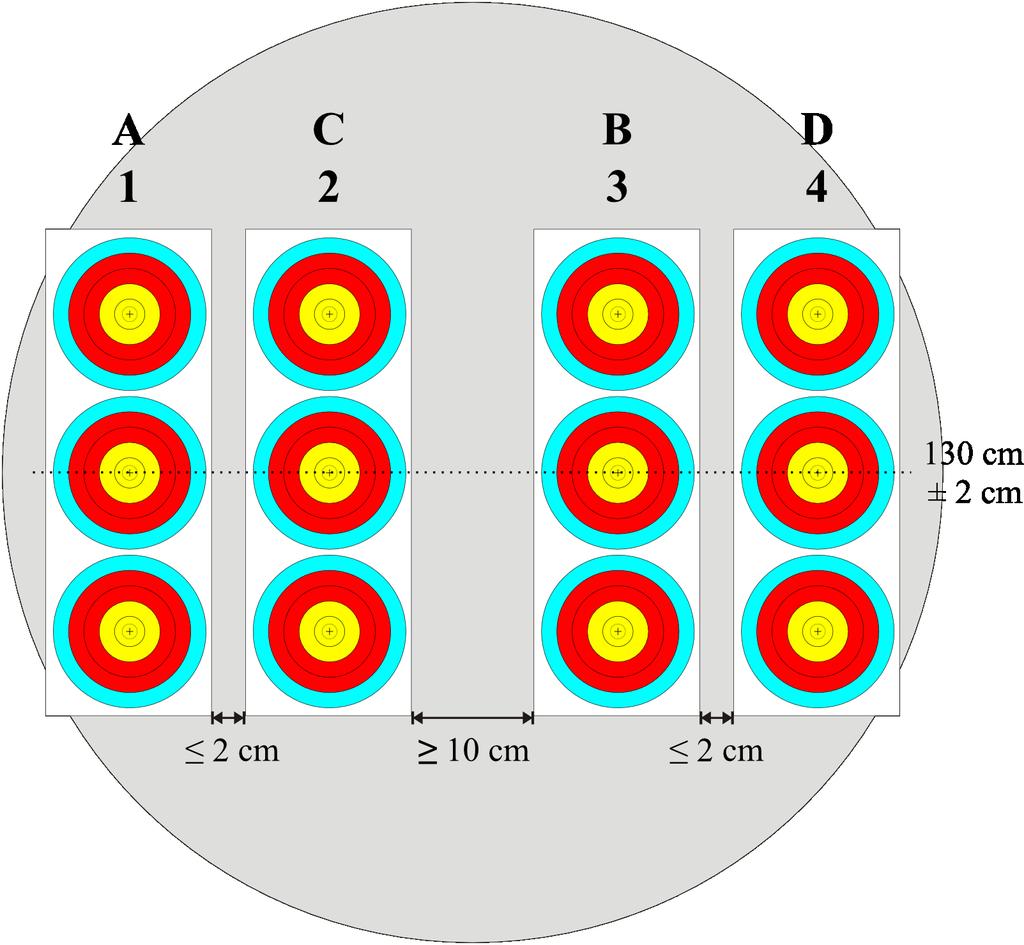 Image 14: 4 x 3 Vertical Triple Target Face for Indoor 2x3 Verticaal drievoudig blazoen voor