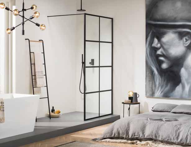 industrial interior in de badkamer van nú Sealskin introduceert dit najaar de bijzondere Soho ; een innovatief programma douchedeuren en -wanden,