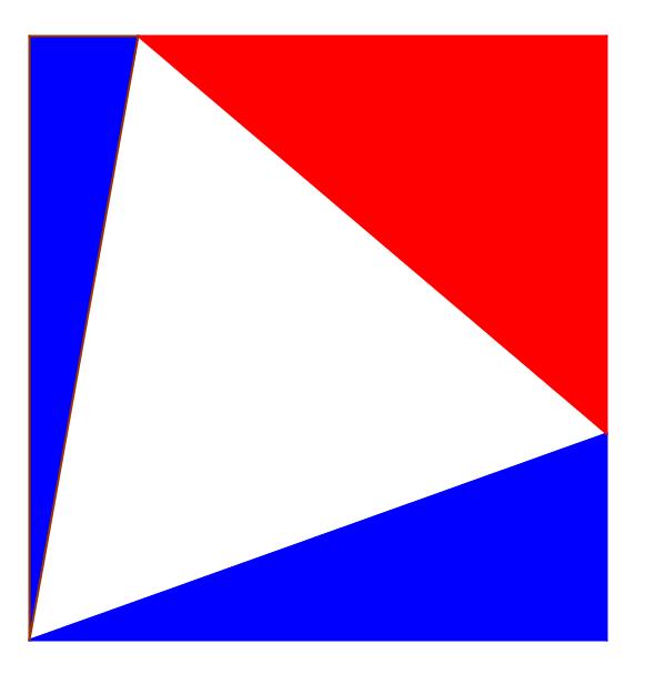 Driehoek in Rechthoek Gegeven gelijkzijdige driehoek ingeschreven in rechthoek.