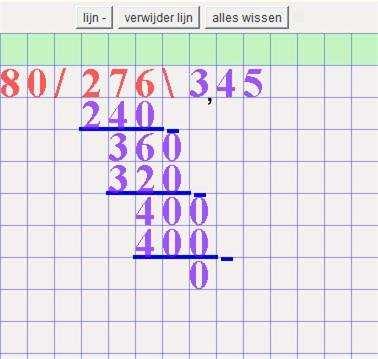 33 30 3 30 = 6 rest 3 ofwel = 6 of = 6, 6 5 5 5 5 Zonder rekenmachine kun je een deling uitvoeren met een zogenaamde staartdeling.