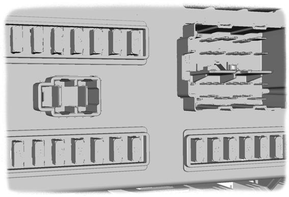 Zekeringen ansluitkast aan passagierszijde E70874 Zekering mpère Kleur Beveiligde circuits 63 5 bruin Parkeerhulp achter, regensensor 64 2 grijs Sensor gaspedaal 65 15 blauw Remlichtschakelaar 66 5