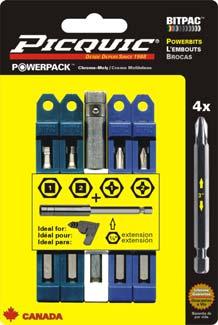 Multipack Robertson 1 & 2 + Kruiskop 1 & 2 + w/4 verleng adaptor VPE: 6 Multipacks in een doos / 60 in een overdoos Het systeem om de bits op te slaan in de BITPACS, werkt op de zelfde manier als de