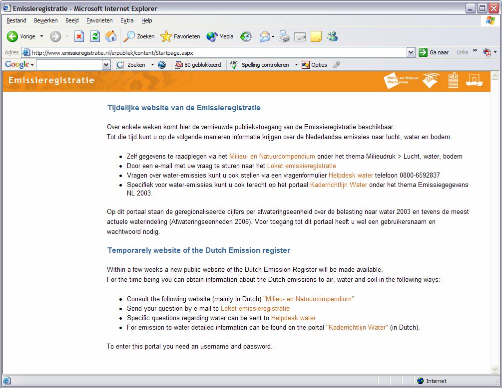 Hoe haal ik stofvrachten uit de Emissieregistratie? In de Emissieregistratie (http://www.emissieregistratie.nl) worden de emissies van alle bronnen in Nederland verzameld en opgenomen in een database.