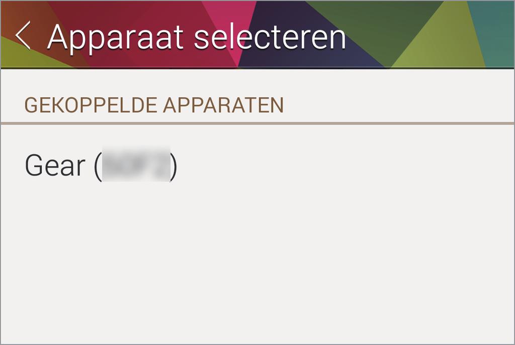 Aan de slag 7 Mobiel apparaat Selecteer de naam van het