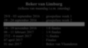 SPORTKALENDER 2016-2017 Beker van Limb