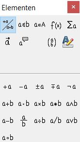 Opmerking Het invoeren van een formule met het dialoogvenster Elementen, het venster Opslag van elementen of de contextmenu's, is een goede manier om de opmaaktaal van LibreOffice Math te leren