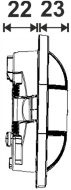 Technische gegevens 5.2.3 Busch-Wächter Sky KNX (6131/40-24) Afb. 10: Afmetingen Busch-Wächter Sky KNX 5.2.4 Busch-aanwezigheidsmelder Corridor, KNX (6131/50-xxx) / Busch-aanwezigheidsmelder Corridor Premium, KNX (6131/51-xxx) Afb.