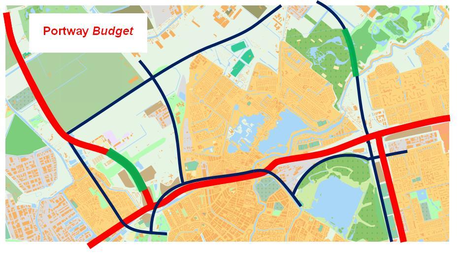 1) met tunnel in Bergse Bos Portway Budget Omleiding en