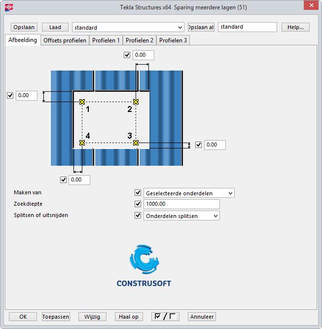 De systeem component kan ook direct kozijnprofielen genereren.