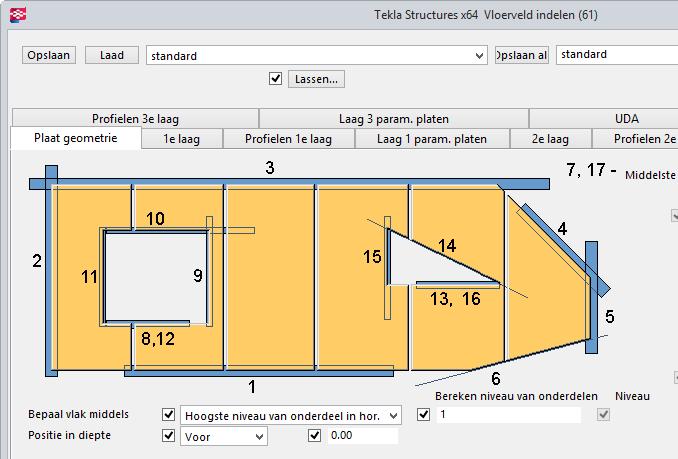 U gebruikt de component als volgt: Activeer de component en wijs de constructielijnen of onderdelen aan die de buitenrand van het "veld" bepalen, klik vervolgens op middelste muisknop.