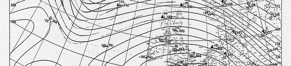 Verder kunnen we op het 300hPa-vlak een zeer duidelijke omega structuur onderscheiden boven Zuidwest-Europa, met tegelijkertijd een trog boven Noord-Scandinavië.