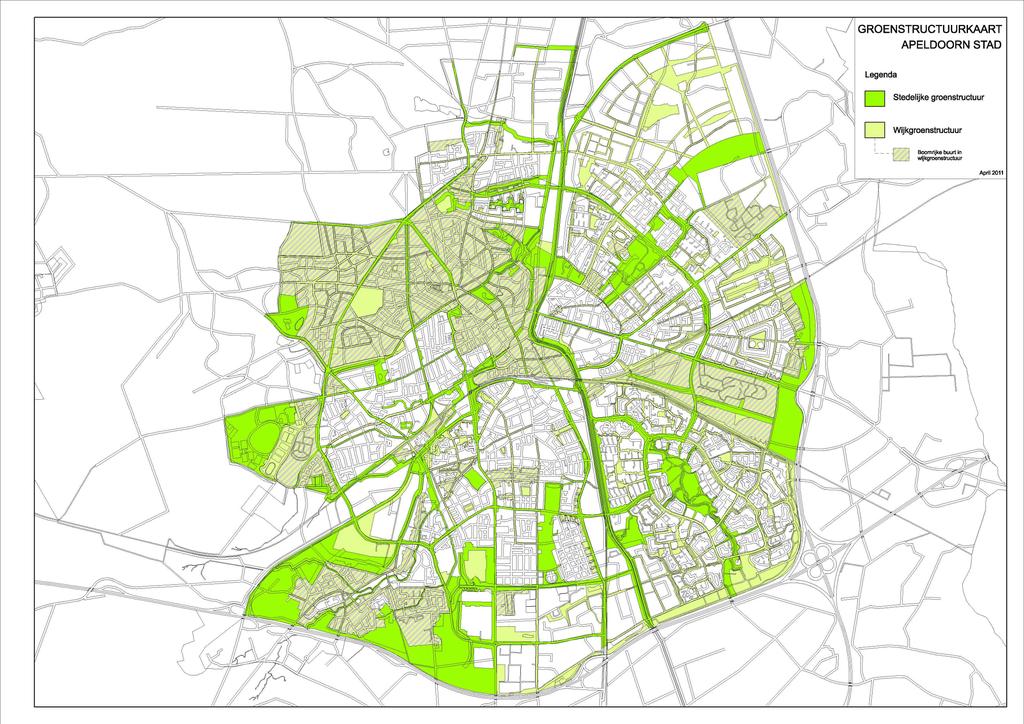 2. Groenstructuur Zoals al aangegeven staat behoud en bescherming van de stedelijke en wijkgroenstructuur voorop.