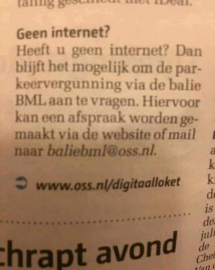 burger per email iets vraagt,