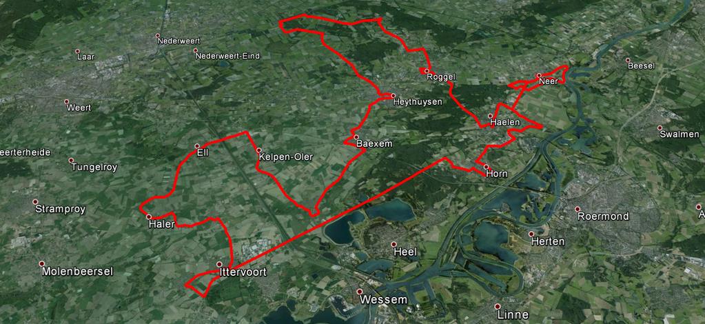 Gemeente Leudal Overzichtskaart Route informatie Lengte: 87 km Deze route brengt je door de, wat oppervlakte betreft, grootste gemeente