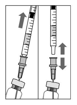Lucentis voor intravitreale toediening, volg de volgende instructies: 1. De buitenkant van de rubberstop van de injectieflacon moet worden gedesinfecteerd vóór het optrekken van de oplossing. 2.
