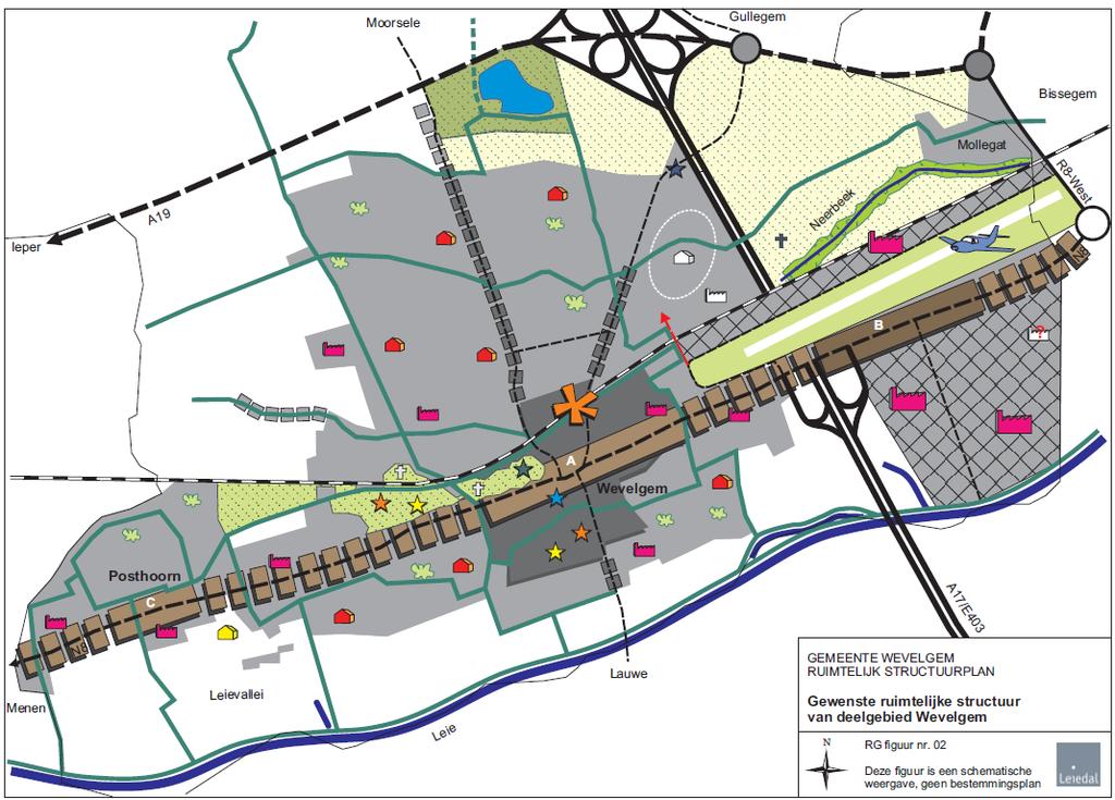 Figuur 8: Gewenste structuur deelgebied Wevelgem Bron: Ruimtelijk