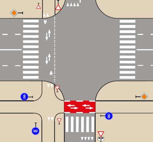voorbeeld van een niet-lichtengeregeld voorrangskruispunt met