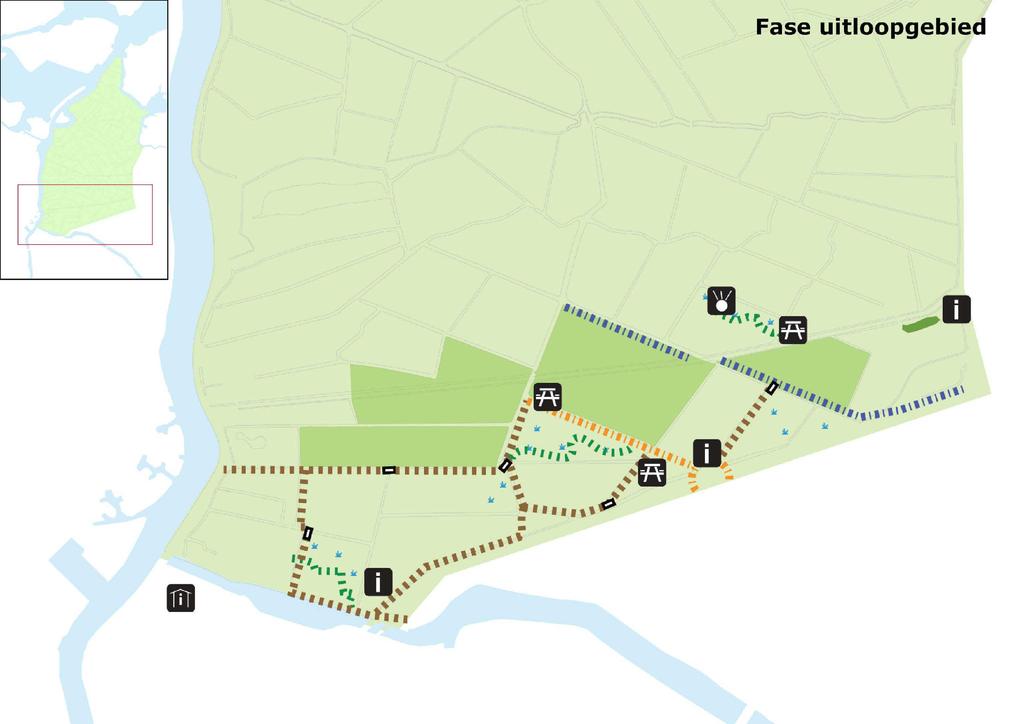 2 Deelproject 1: Stedelijk uitloopgebied 2.1 Projectgebied Het stedelijke uitloopgebied ligt in het zuidelijk deel van het plangebied en grenst direct aan de woonbebouwing van Leiden en Leiderdorp.