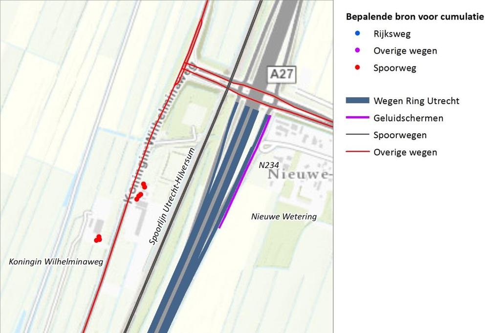 Koningin Wilhelminaweg-Noord, De Bilt De woningen langs het noordelijk deel van de Koningin Wilhelminaweg, zoals in bovenstaande figuur weergegeven, behoren niet tot het gebied waar sprake is van