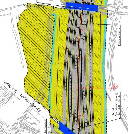 NR 37 Werkterrein A27 tussen spoorlijn Utrecht Arnhem en spoorlijn Utrecht Den Bosch In een zienswijze is gevraagd dit werkterrein te verkleinen zodat de bestaande grondbank kan blijven.