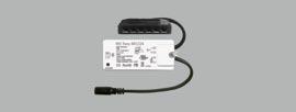 6-voudige micro12 verdeler en jackplug ingang voor externe driver; Afmeting: 95x37x20mm; 412297 MC-Easy Basisontvanger 1 x 8A uitgang; incl. 10-voudige micro12 verdeler; zie verder art.