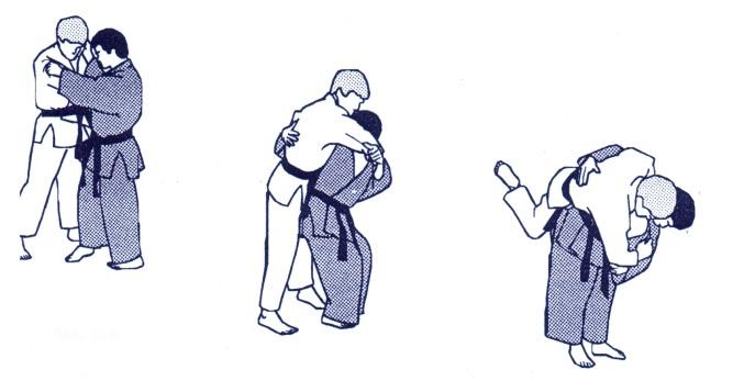 Oranje gordel Eerste streepje Houdingen op de grond en rechtstaand : ( aanvallend en verdedigend ) shizentai en jigotai Ushiro ukemi met verplaatsing achterwaarts Worpen van wit naar geel, links en