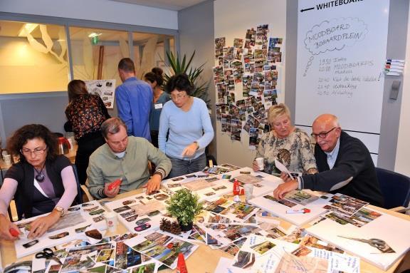 Workshop Bogaardplein Bij deze workshop konden de circa 30 deelnemers in een door groen geïnspireerde ruimte hun visie op de toekomstige inrichting zichtbaar maken.