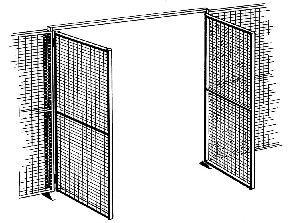 bestaande muur muurbevestiging hoekverbinding + halve voetsteun draaideur muurbevestiging schuifdeur stabiliteitsstijl 'wand' : 1 per 2 wandelementen afwisselend met de halve