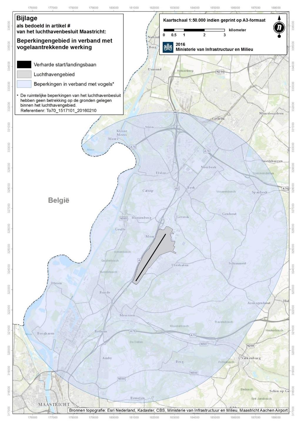 2.6 Beperkingengebied vogelaantrekkende bestemmingen Figuur 22 Kaart van het