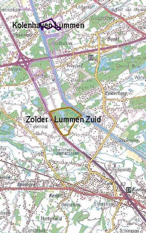 ZOLDER LUMMEN - ZUID Nog onbesliste zone Afweging scenario s binnen globale plan-mer Garanties goede ontsluiting van de huidige terreinen