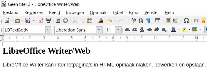 Draw-documenten Draw-documenten kunnen niet in HTML-indeling worden opgeslagen, maar moeten als HTMLdocumenten worden geëxporteerd.