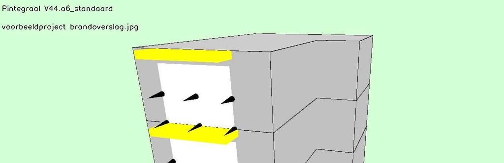 Figuur 1: Voorbeeld van een gebouw gemodelleerd in het rekenprogramma