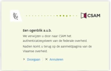 Je wordt geleid naar de CSAM-pagina en klikt