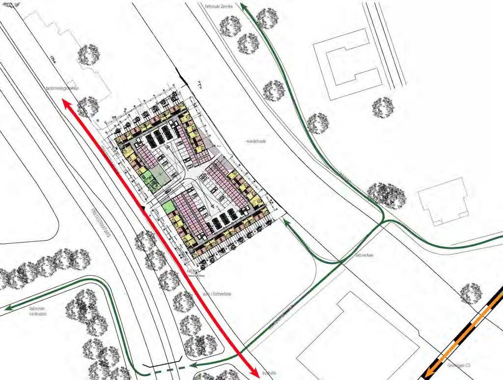 13 Bereikbaarheid en parkeren De bebouwing sluit aan op het hoofdfietsnetwerk van Groningen. De bergingen en fietsenstalling bevinden zich in de binnenruimte van het gebouw.