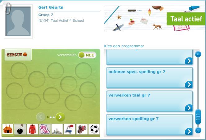 De software voor de kinderen bekijken door de leerkracht Log in op Basispoort en klik op Taal actief.
