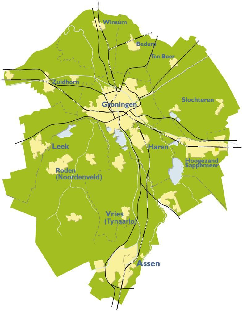 Regio Groningen-Assen 1200 km² 456.000 inwoners 220.