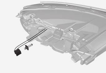 G021745 Alvorens een gloeilamp te vervangen, zie Lamp vervangen - koplampen (p. 365). G021746 1. Open de borgklem door deze omhoog/ naar buiten te duwen. 2.