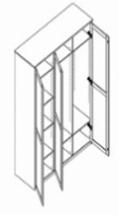 Kledingkasten en accessroires ART. 01W 10 Whitewash Wit 565 HOEKKAST MET DRAAIDEUREN H. 201 X B. 130 X D. 94 1.142 1.246 90201 KLEDINGKAST MET 2 DEUREN MET SOFTCLOSE - EXCL. GREPEN H. 200 X B.