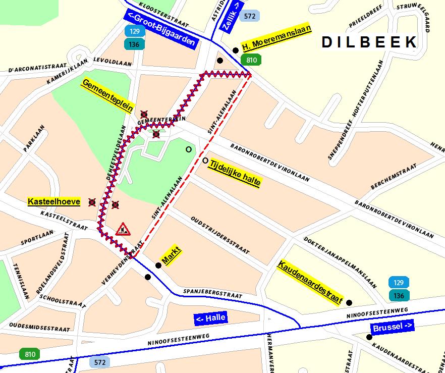 Fase Kasteelstraat, impact op de lijnen