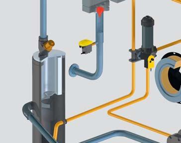 Compressorblok Aandrijfmotor Vloeistof-scheidingsvat Persluchtnakoeler KAESER-cycloonafscheider Condensaataftap (ECO-DRAIN)