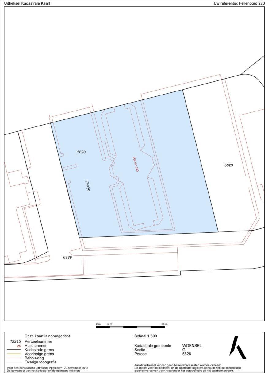 Kadastrale kaart Bestemmingsplan: Het bestemmingsplan is te raadplegen op www.ruimtelijkeplannen.